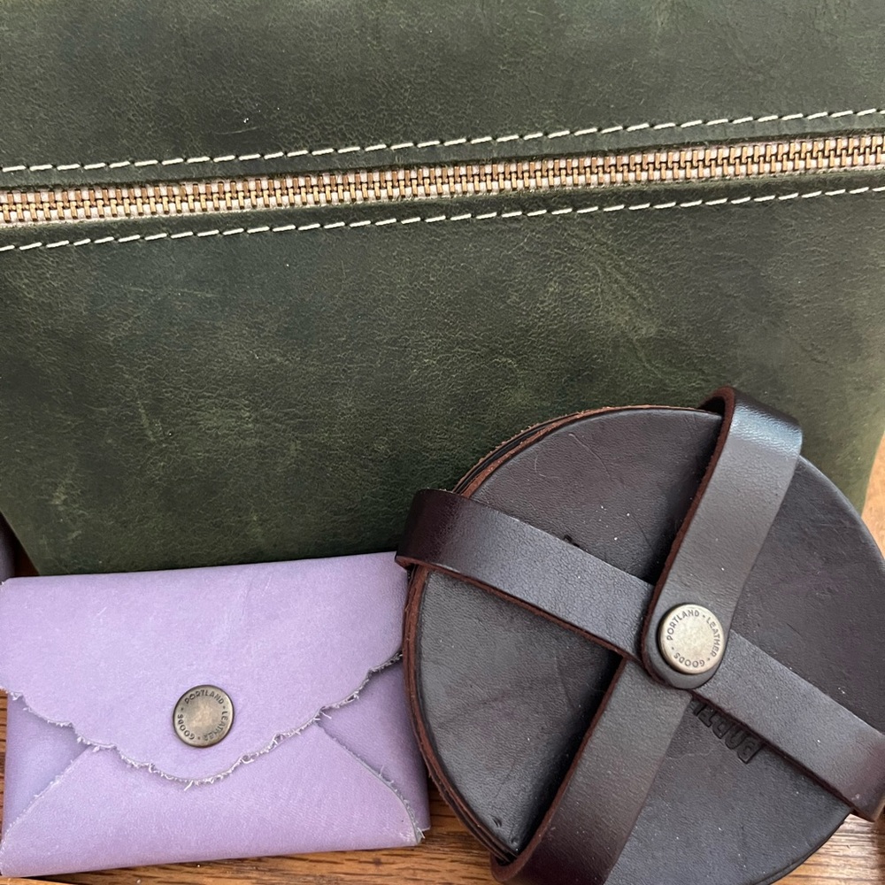 Set of three Portland Leather Goods littles